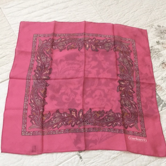 Vintage Cacharel for Robinson & Golluber 20" Square Silk Scarf Hand Rolled Edge - Picture 2 of 5